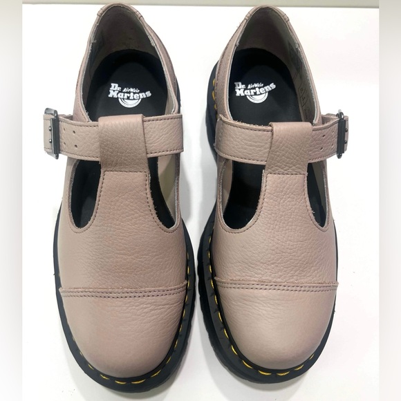 Dr. Martens Women’s Bethan Pisa Leather Platform  Shoes Vintage Taupe New - Picture 3 of 13